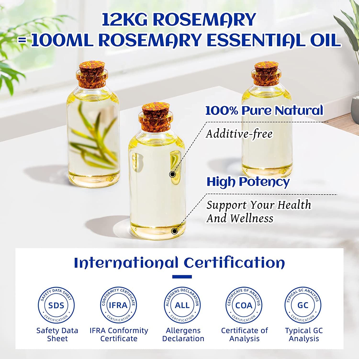 HIQILI 100ML Rosemary Oil for Hair Growth, Included 10ML Travel Bottle, 100% Pure Organic Therape... | Amazon (US)