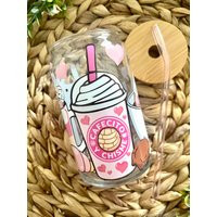 Cafecito Y Chisme Cup/Concha Gifts For Her Cute Glass Iced Coffee Pan Dulce | Etsy (US)