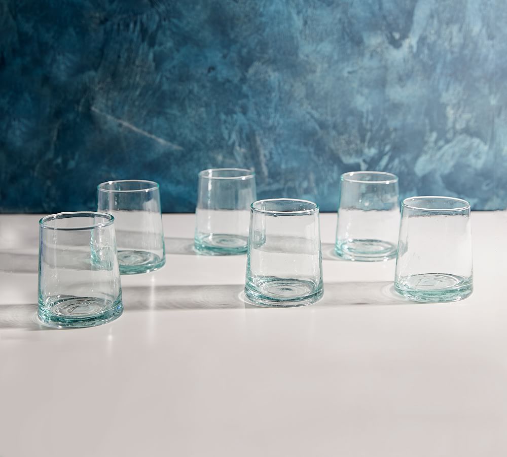 Moroccan Handcrafted Recycled Drinking Glasses - Set of 6 | Pottery Barn (US)