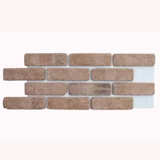 Old Mill Brick 28 in. x 10.5 in. x 0.5 in. Brickwebb Artisan Paintable Thin Brick Sheets (Box of ... | The Home Depot