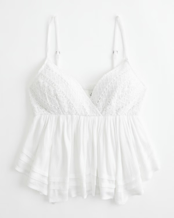 Women's Lace Bust Babydoll Top | Women's New Arrivals | HollisterCo.com | Hollister (US)