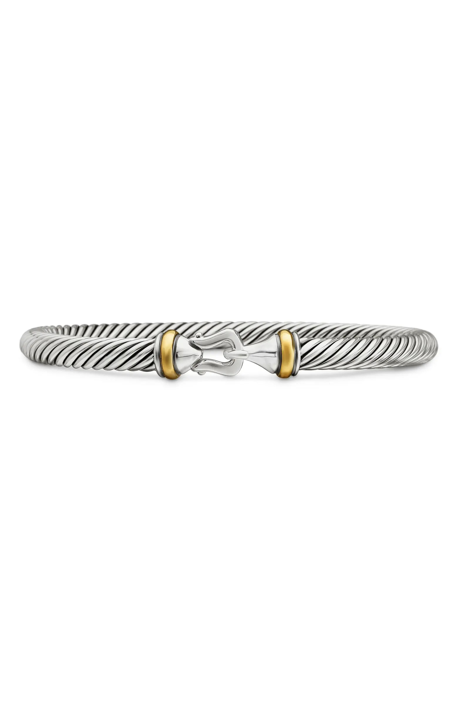 Cable Classic Buckle Bracelet with 18K Gold, 5mm | Nordstrom