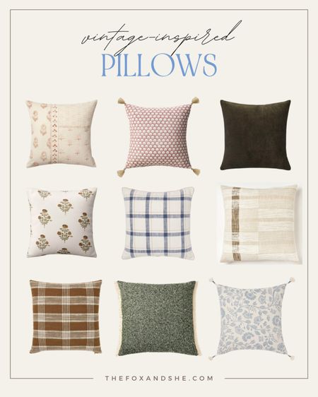 Perfect vintage-inspired pillows, on a budget! 

#LTKfindsunder50 #LTKhome