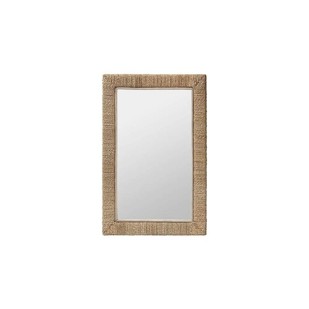 bali & pari Geralyn Japandi Natural Seagrass Rectangular Wall Mirror | Walmart (US)