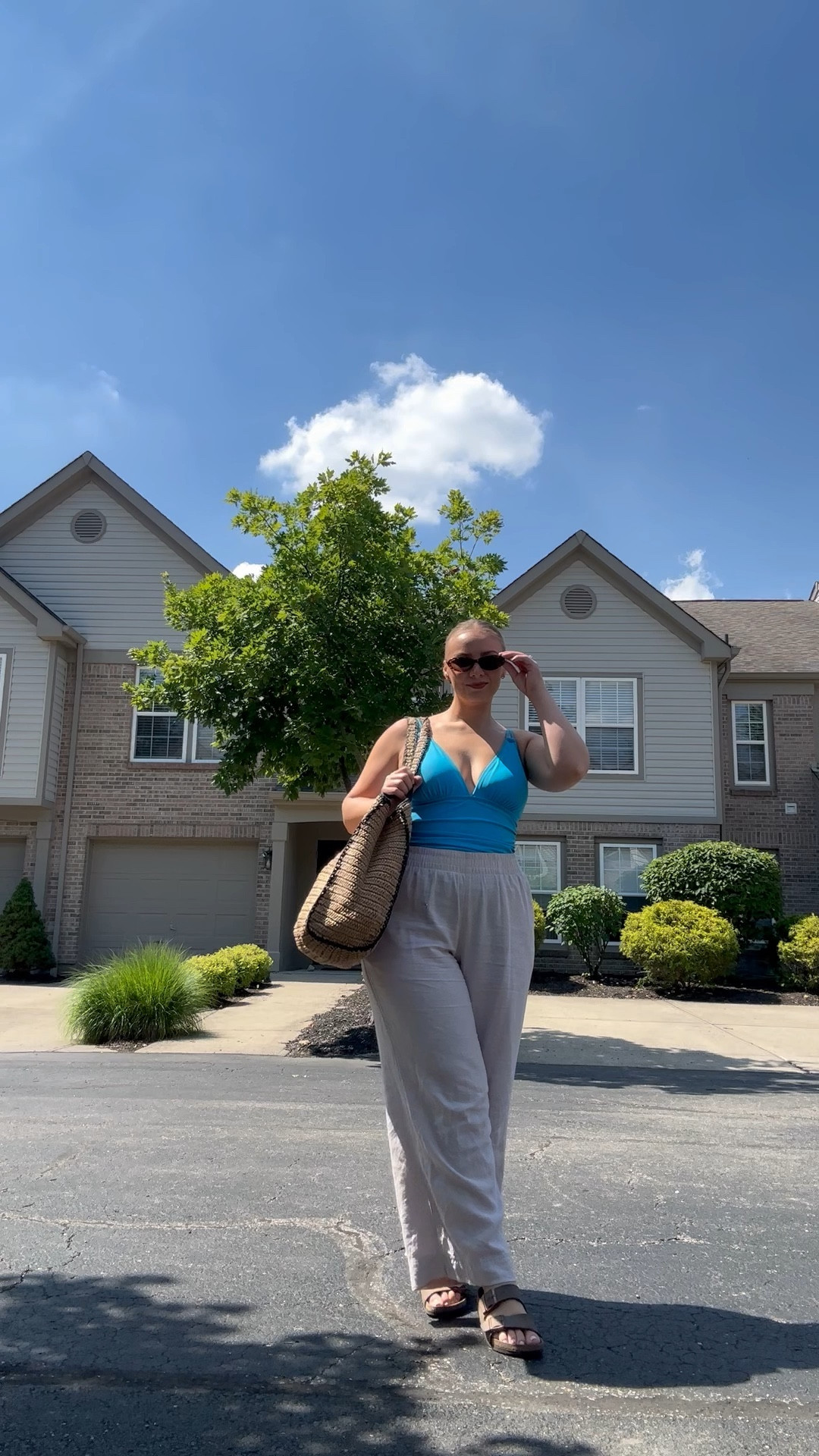 OOTD number 1 for Fourth of July festivities! Love this one piece from Shade & Shore and of course paired it with my favorite linen pants from Old Navy as a cover up. This straw tote from Target is perfect for my pool bag. Everything is linked!

#LTKFindsUnder50 #LTKSwim