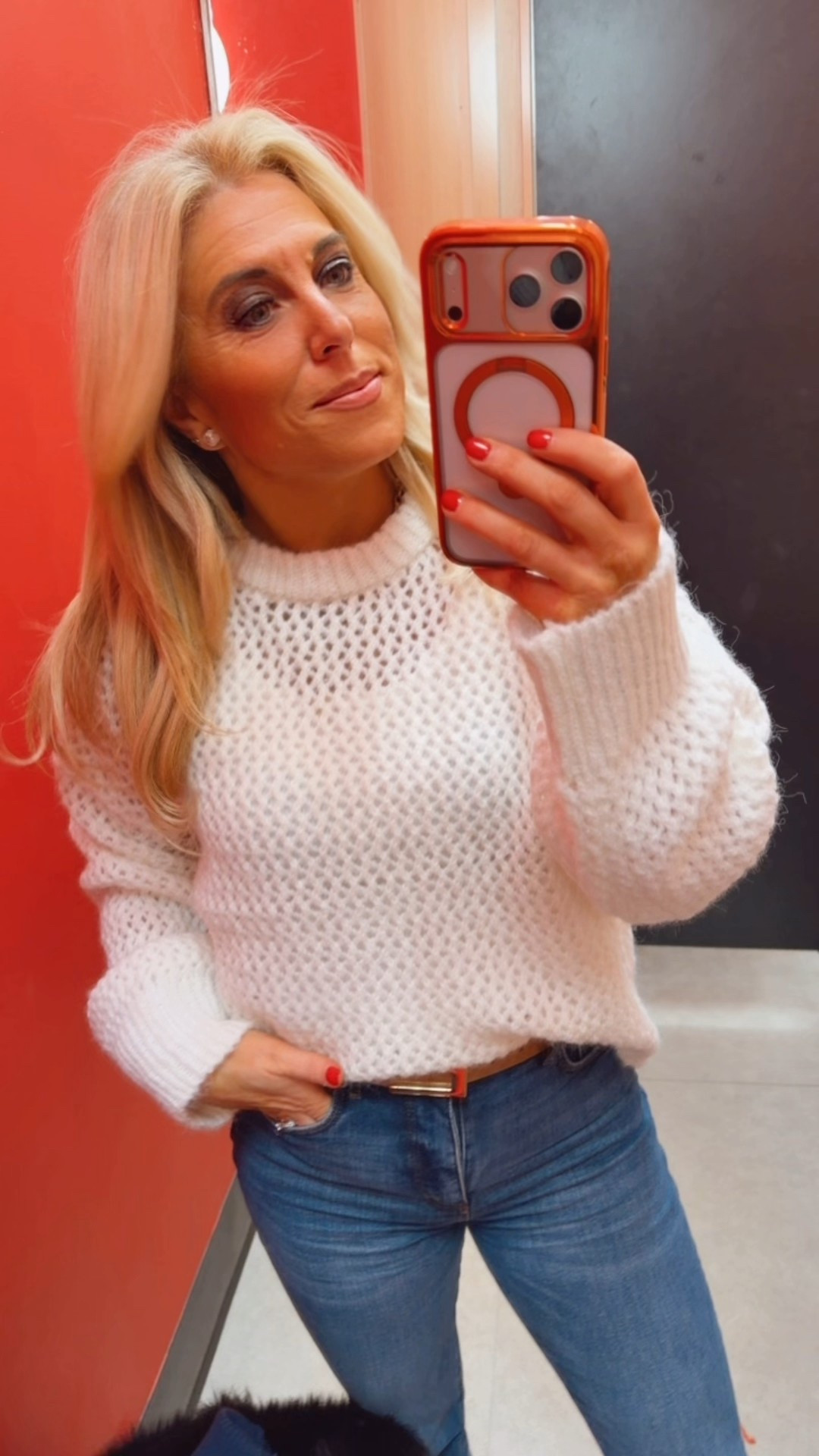 This white peekaboo sweater is perfection. Perfect for the spring and summer! Only $35 Target spring arrivals.

#LTKgrwm #LTKootd