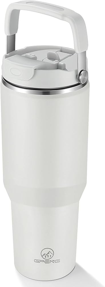 Gpeng 40 oz Tumbler with Handle, Water Bottles with Straw Lid, Insulated Stainless Steel Travel M... | Amazon (US)