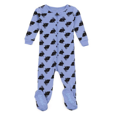 Leveret Footed Cotton Pajamas Bunny Blue 12-18 Month | Target