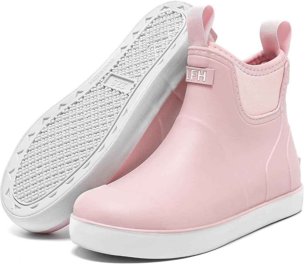 Kids Deck Boots,Waterproof Ankle Rain Boots for Boys and Girls Non-Slip High-Performance Rubber B... | Amazon (US)