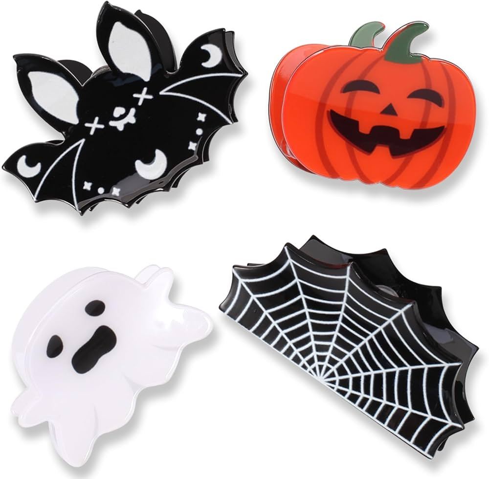 Halloween Hair Clips for Women Girls Cute Bat Spider Web Hair Claw Clips Strong Hold Non Slip Pum... | Amazon (US)