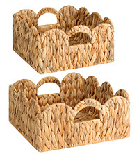 StorageWorks Scalloped Wicker Basket, Nursery Basket with Handles, Woven Rattan Baskets for Organ... | Amazon (US)