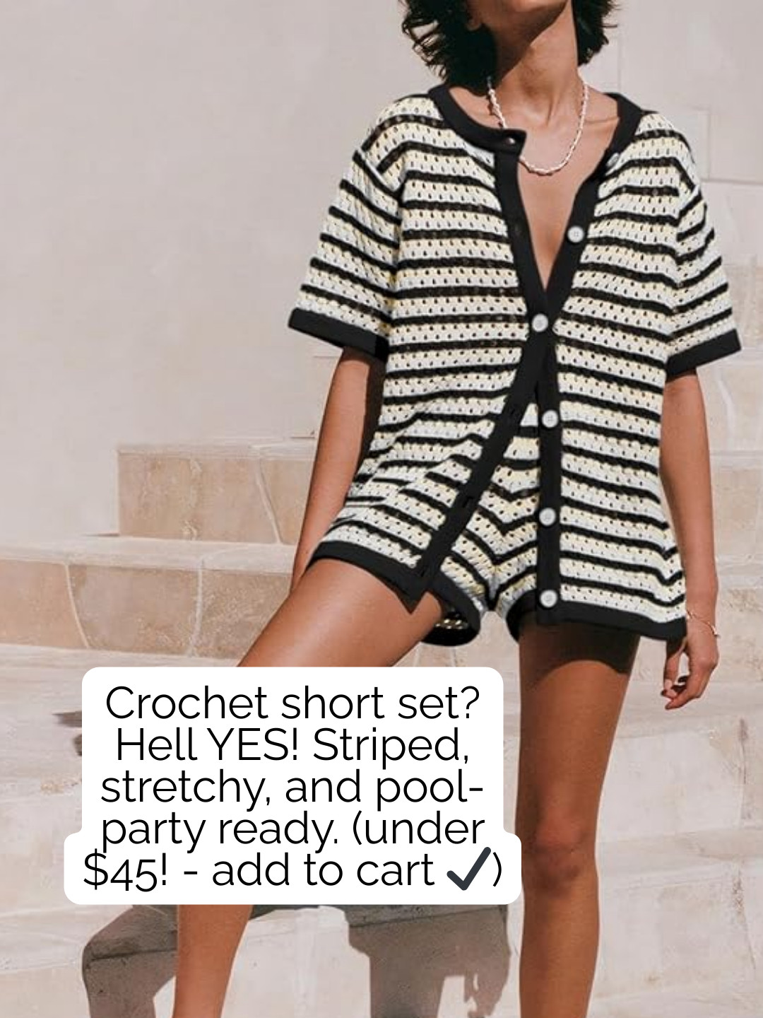 Pool-party mode: ON! This striped crochet short set is the ultimate summer power move—stretchy, stylish, and a total steal for under $45. Add to cart? Hell yes! 

#CrochetSet #SummerStyle #PoolPartyReady #StripedVibes #BeachClubStyle #VacationOutfits #AffordableLuxury #CoOrdSet #SummerFashion 

 

#LTKootd #LTKBeauty