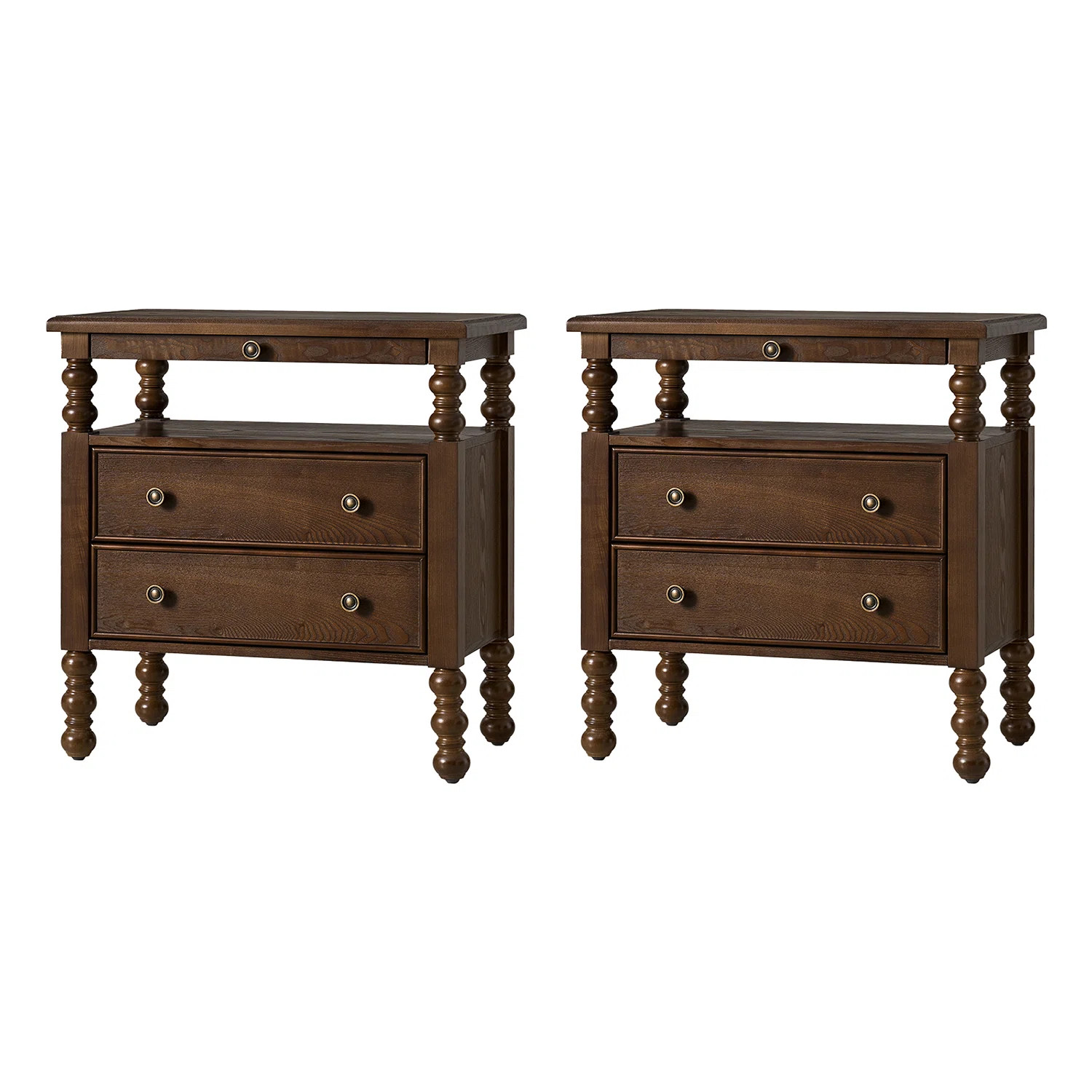 Aristidh Traditional 26"W 2-Drawer End Table with Charging Station and Pull-Out Shelf and Easy As... | Wayfair North America