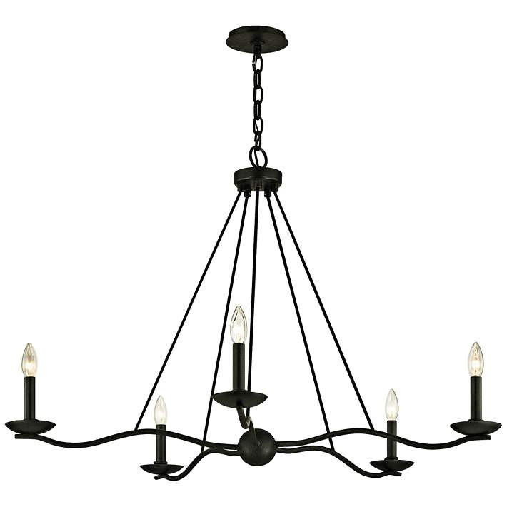 Sawyer 40" Wide Forged Iron 5-Light Chandelier | Lamps Plus