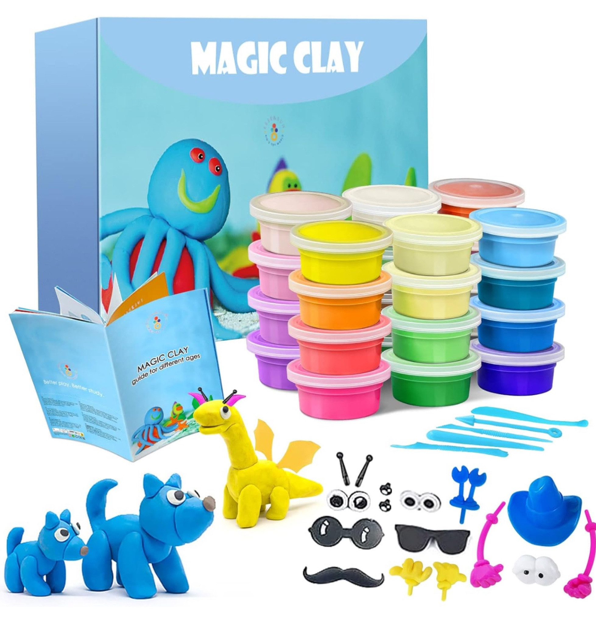 ESSENSON Modeling Clay Kit - 24 Colors Air Dry Ultra Light Soft & Stretchy DIY Molding Clay with Tools, Kids Art Crafts Gift for Boys & Girls Age 3-12 Year Olds

#LTKKids #LTKGiftGuide