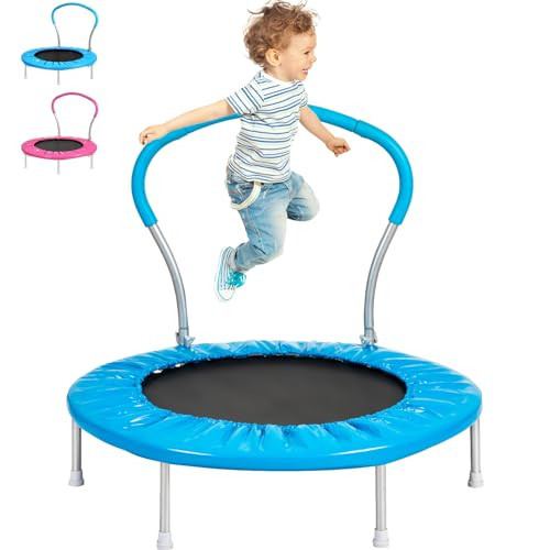 36 Inch Kids Trampoline: Mini Trampoline with Handle Indoor Outdoor Use, Toddler Small Fitness Rebounder | Amazon (US)