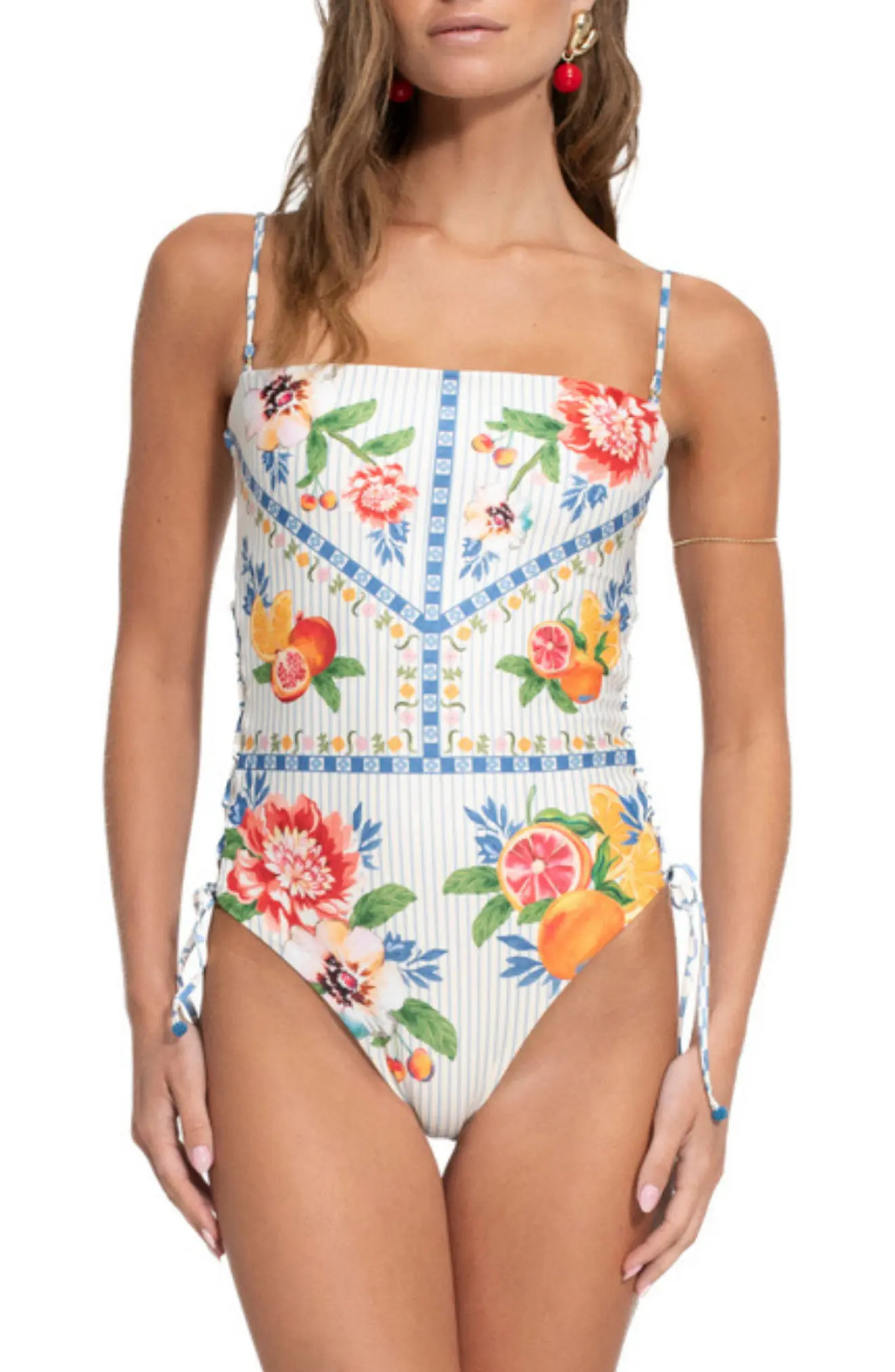 Posh Basket Lace-Up Side One-Piece Swimsuit (Women) | Nordstrom | Nordstrom