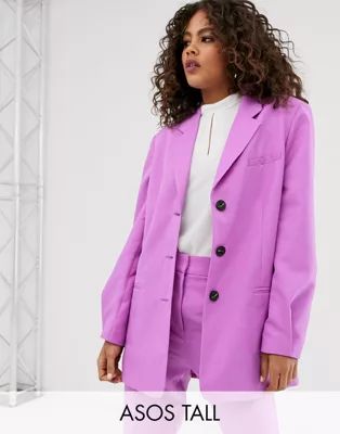 ASOS DESIGN Tall oversized dad blazer in lilac | ASOS (Global)