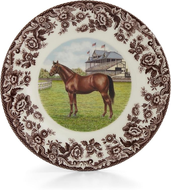 Spode Woodland Salad Plate, Thoroughbred Horse - Equestrian-Inspired Holiday Tableware with Briti... | Amazon (US)