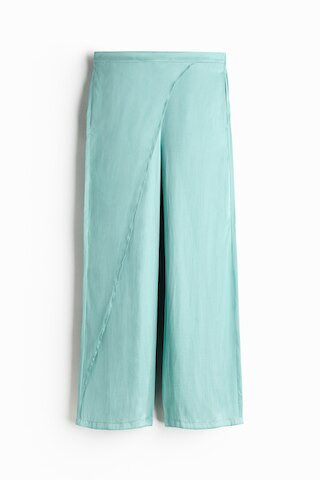 H & M - Wrap-Detail Satin Pants - Turquoise | H&M (US + CA)