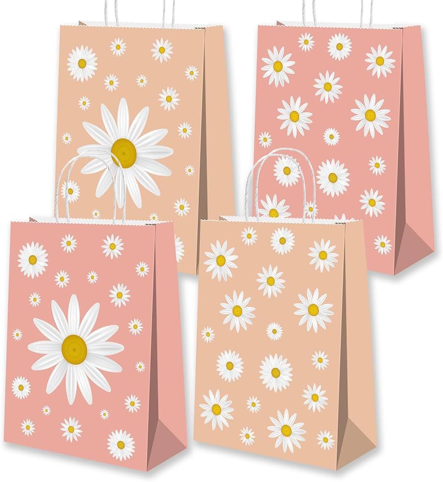 16Pcs Daisy Gift Bags with Handle Daisy Birthday Party Decorations Daisy Goodie Bags Daisy Party ... | Amazon (US)