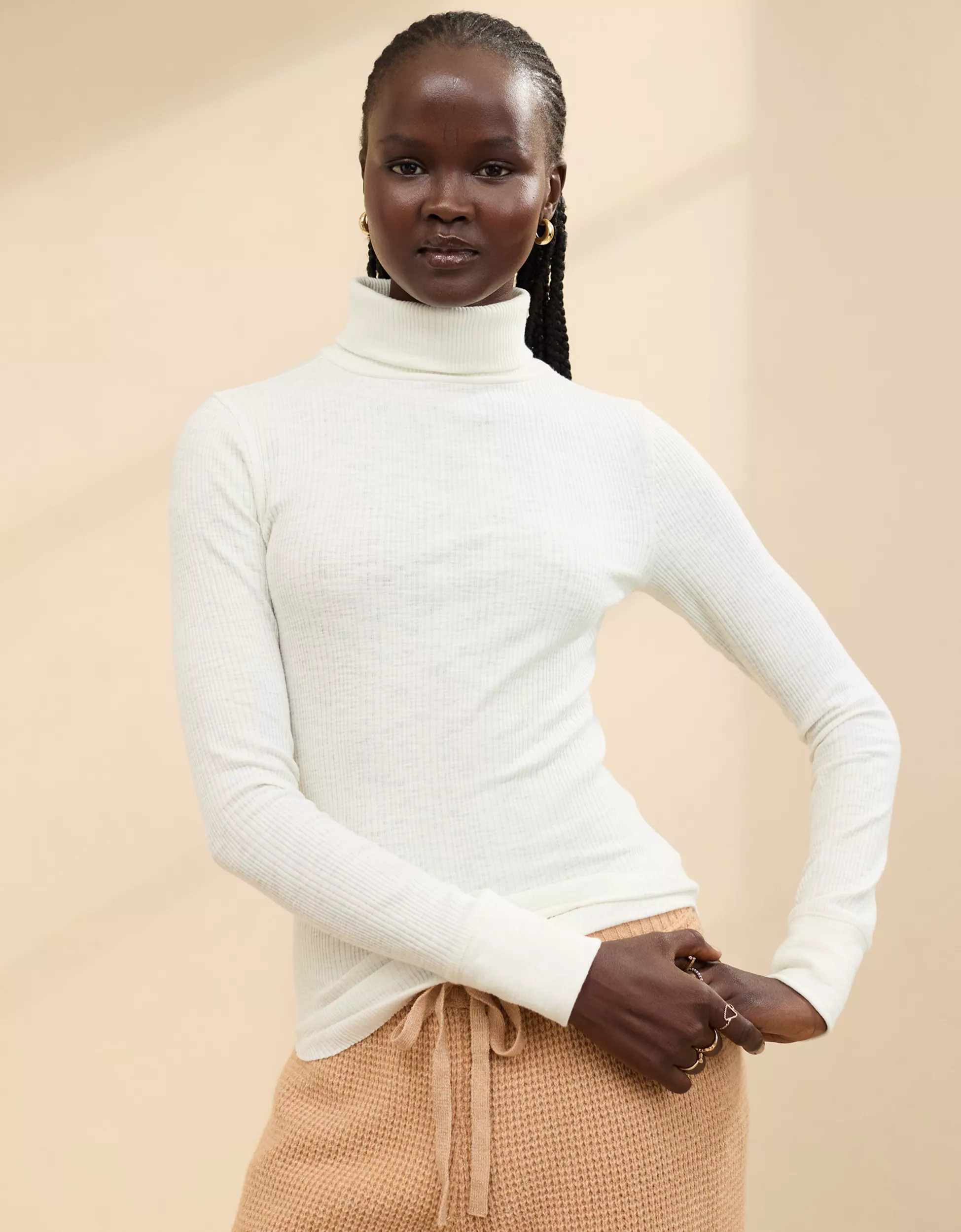 Aerie Essential Turtleneck Layering T-Shirt | Aerie