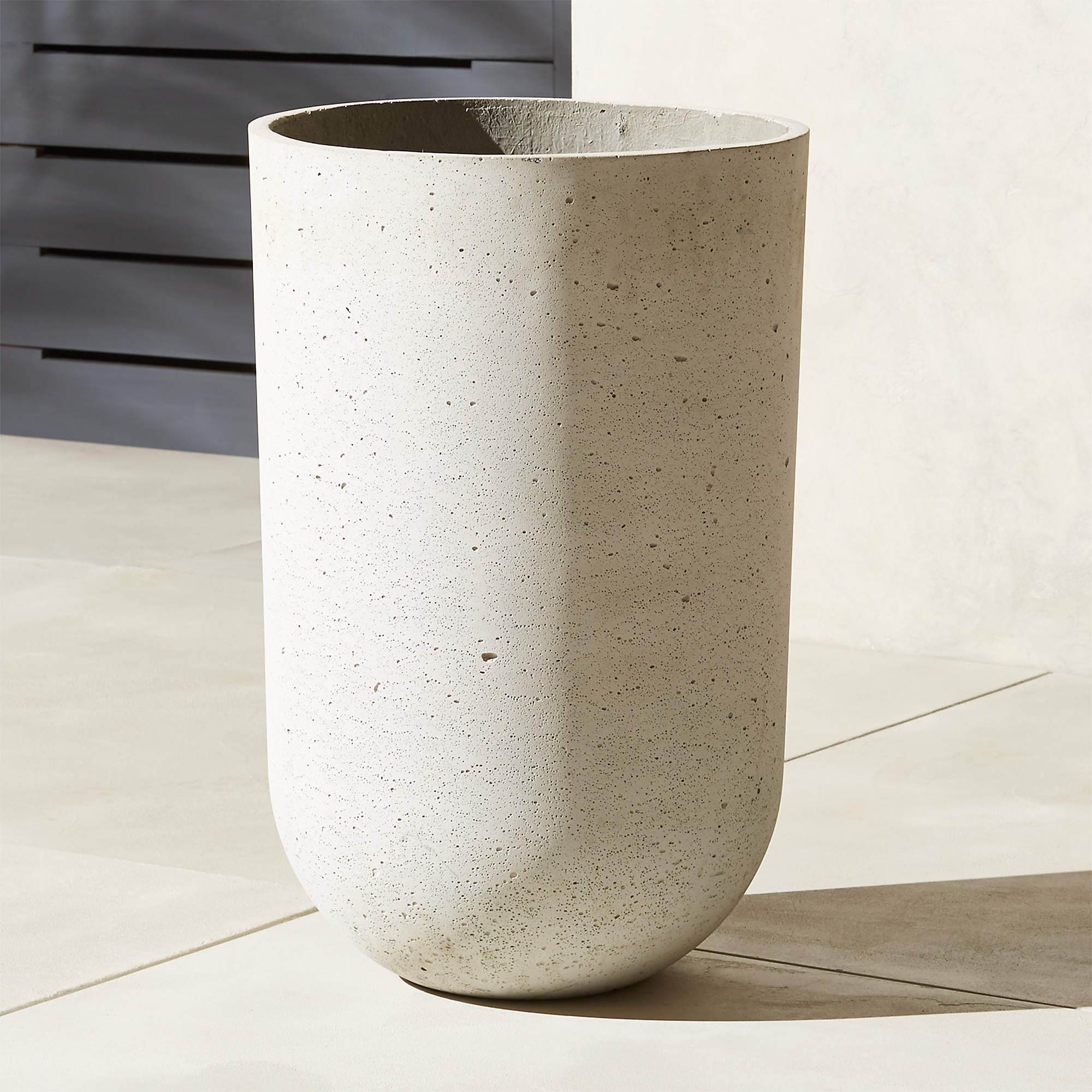 Seminyak Grey Indoor/Outdoor Modern Cement Planters | CB2 | CB2