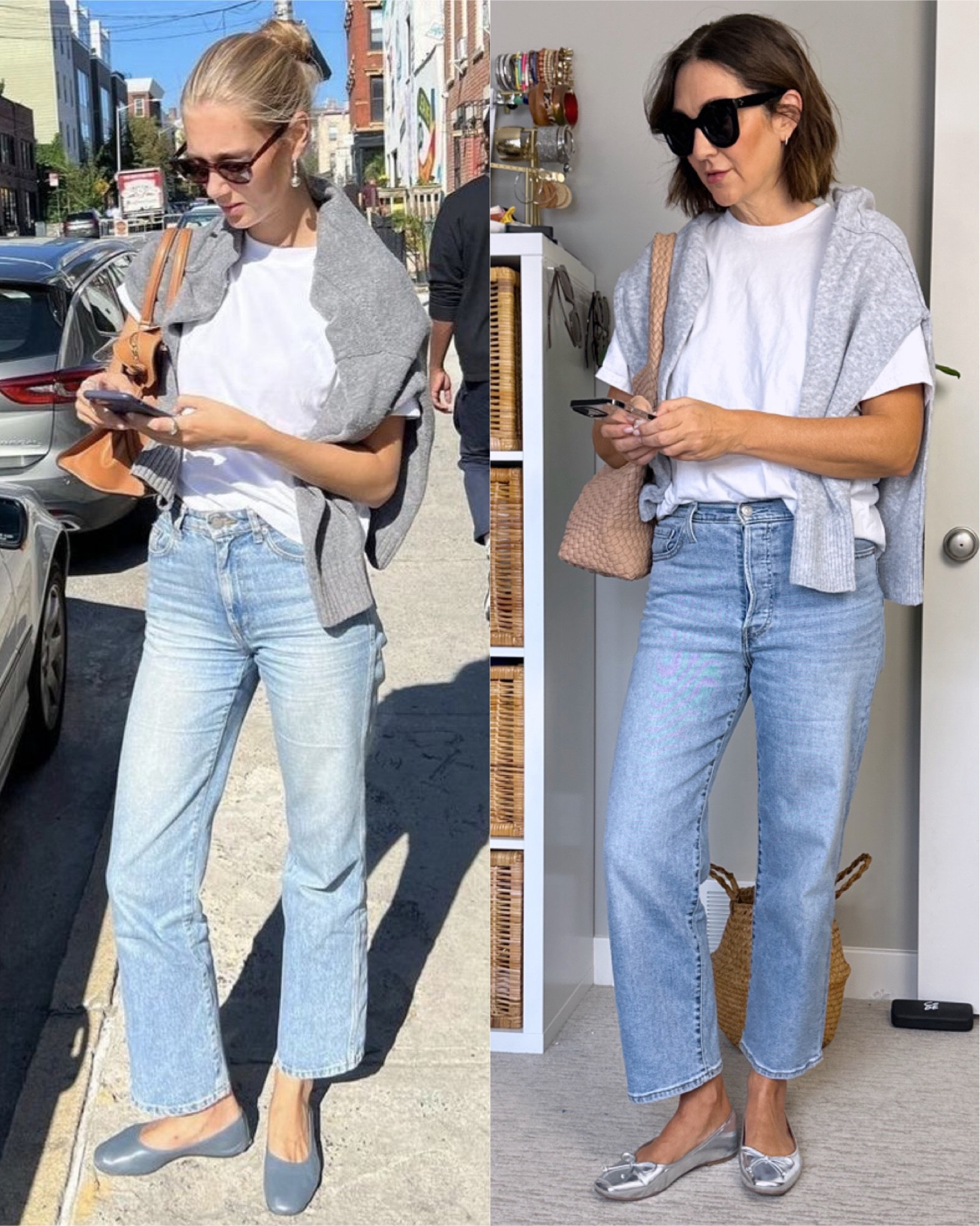 Pinterest inspired spring look!
Silver flats are tending and look so cute with your fave grey sweater.
Mine are from Amazon and fit tts, jeans are Levi’s Ribcage straight, mine are a few years old and the wash I have is sold out but I linked them plus similar styles.
My white tee comes in a set of two and I got a mens M from Amazon for an oversized fit. 
My bag and sunnies are also from Amazon and great quality, I’ve had them a while.
Grey sweater is Aerie but sold out, I linked a few similar options. 


#LTKover40 #LTKfindsunder50 #LTKstyletip
