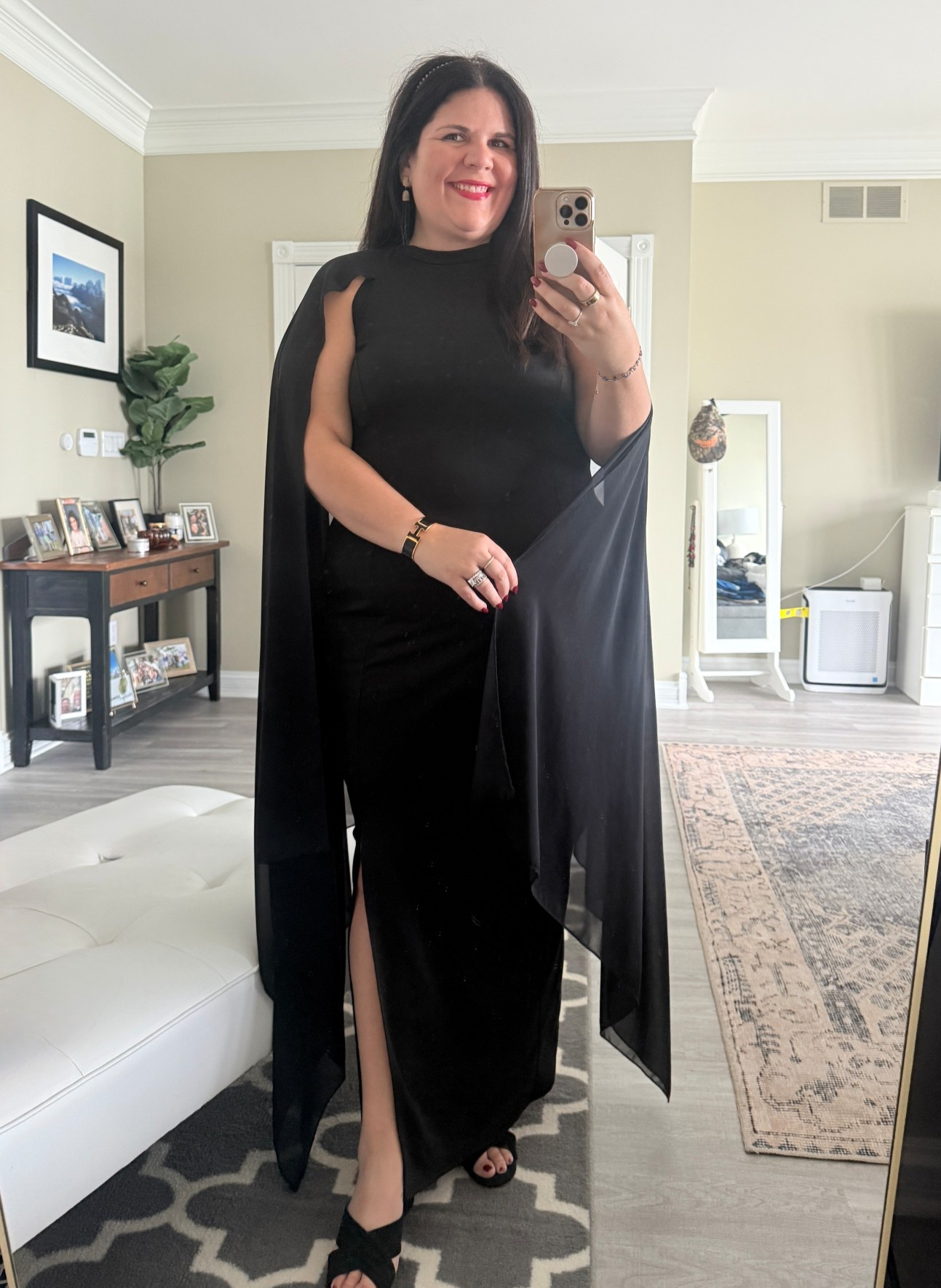 If you need a reasonably priced dress for a black tie event or formal outing, this is your girl! I absolutely loved the flowing arms and how elegant it made the dress feel. This one comes in a few colors! 

#LTKWedding #LTKFindsUnder100 #LTKCyberWeek