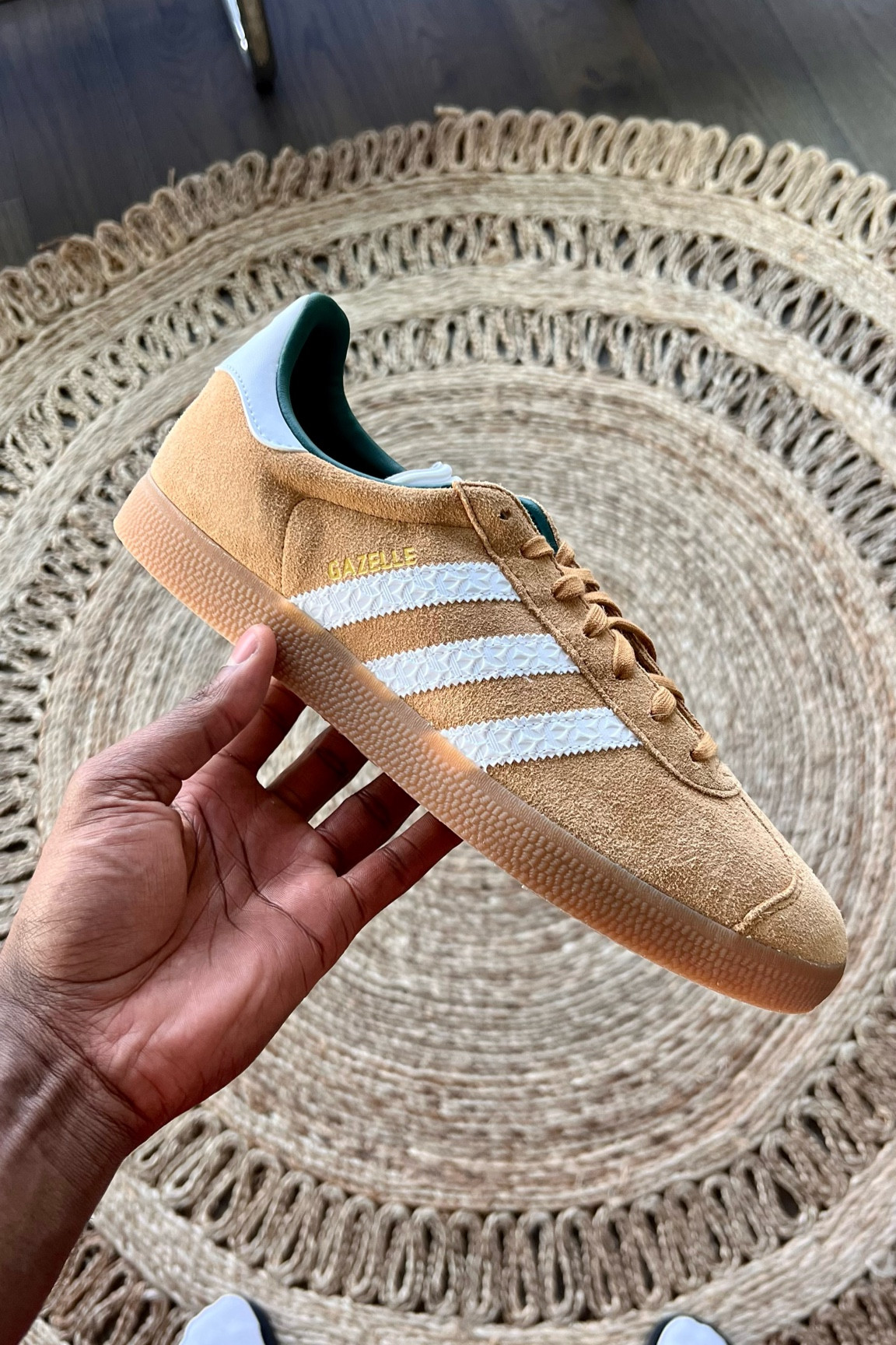 Camel color Adidas Gazelle’s. Link to them down below ⬇️!

#LTKmens