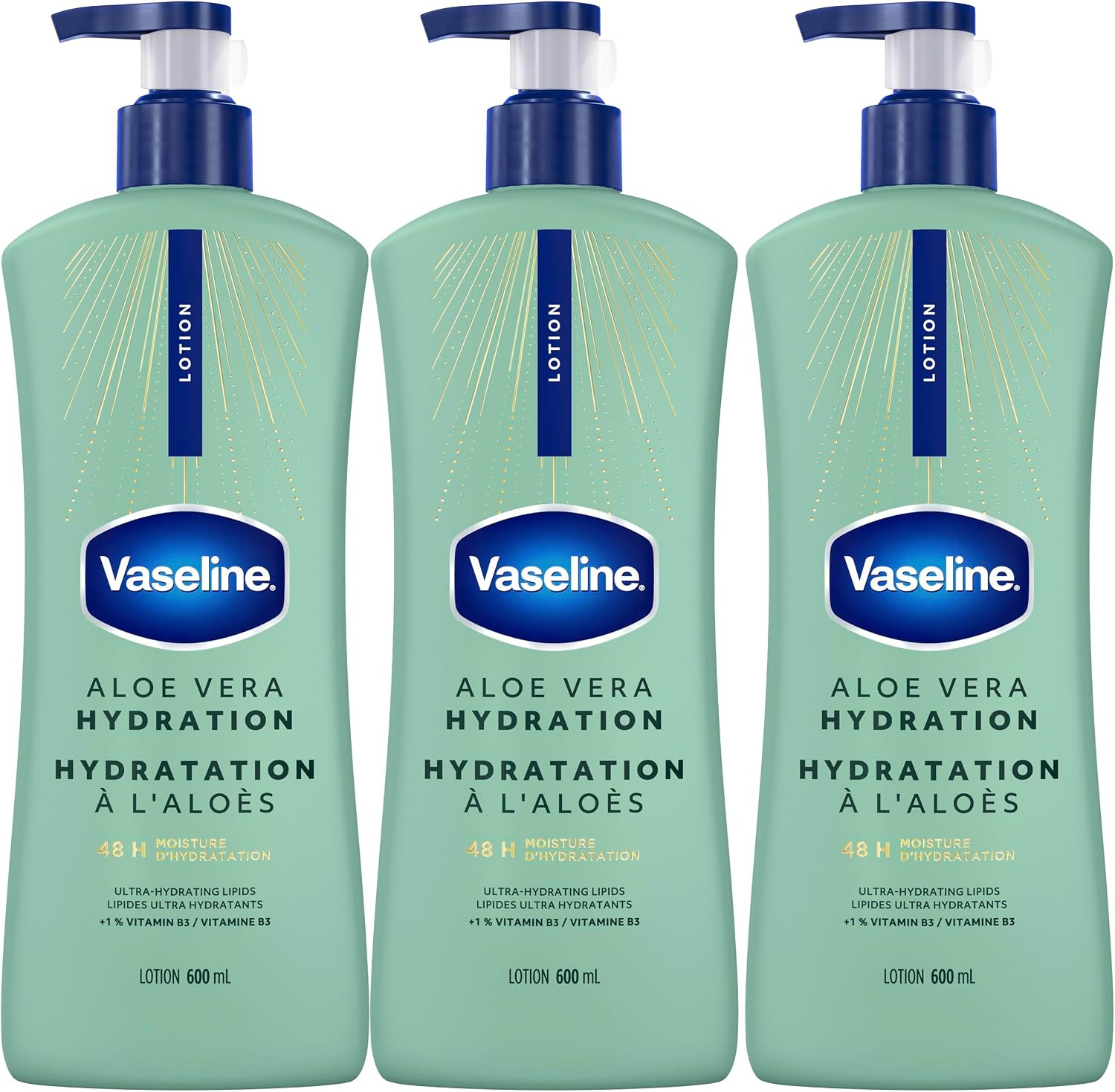 Vaseline Soothing Hydration Aloe Lotion, Irritated Skin, 600 mL, 3 Pack | Amazon (CA)