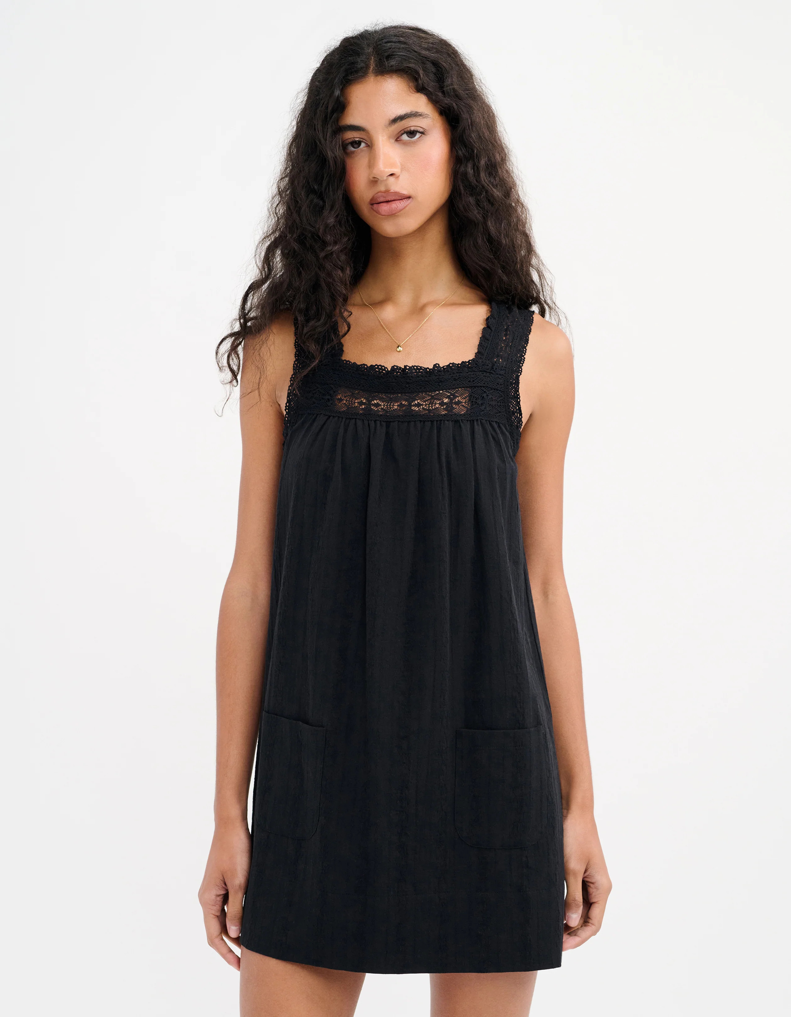 Willow Cotton Mini Dress in Black | Shop Rumored | Rumored