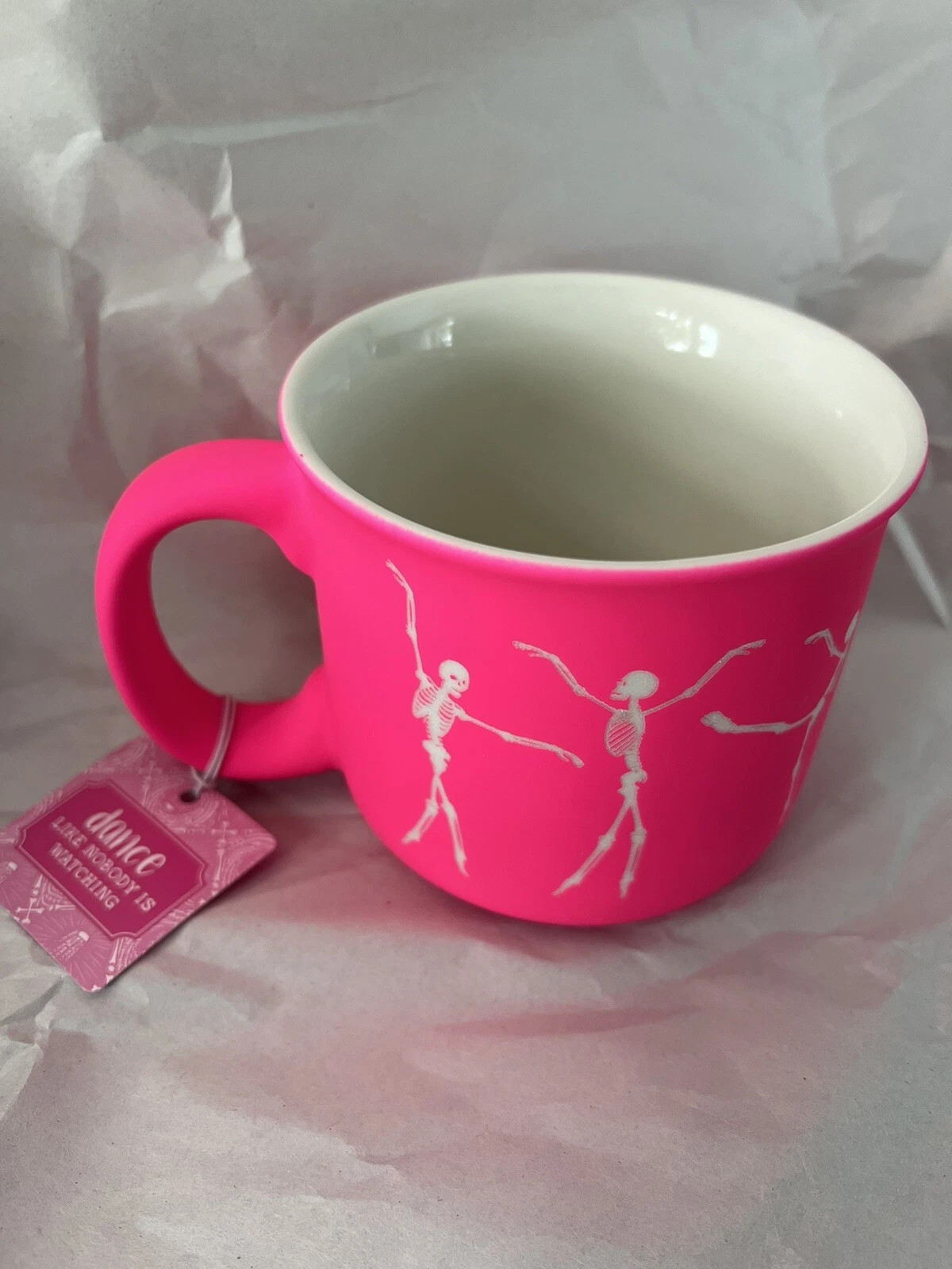 Hot pink HALLOWEEN dance like nobody is watching skeleton mug new 16 oz. | eBay US