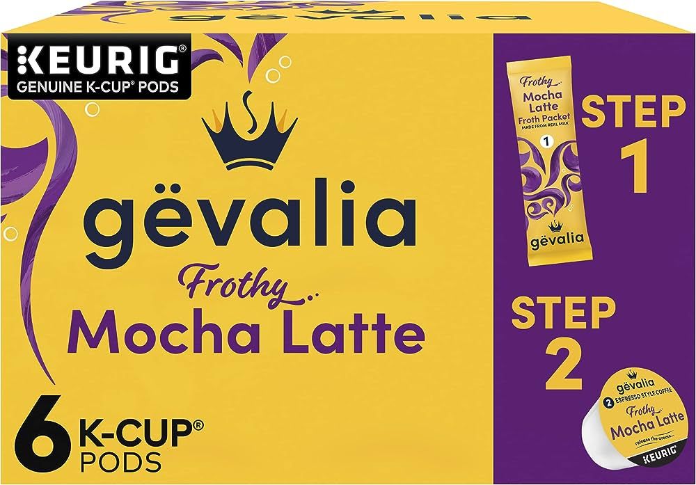 Gevalia Frothy 2-Step Mocha Latte Espresso Keurig K-Cup® Coffee Pods & Froth Packets Kit (6 ct B... | Amazon (US)