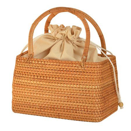 Straw Bag for Women Handwoven Tote Bag Rattan Handbag Boho Style Clutch Purse for Beach Use Rectangl | Walmart (US)