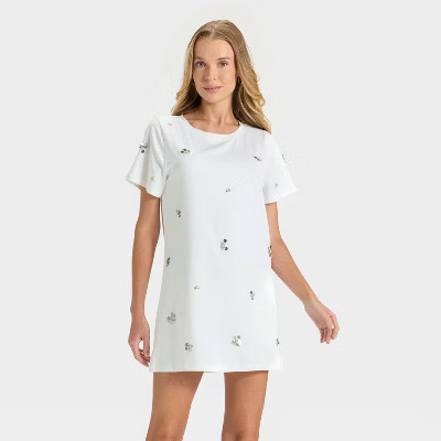Women's Embellished Mini Dress - A New Day™ White | Target