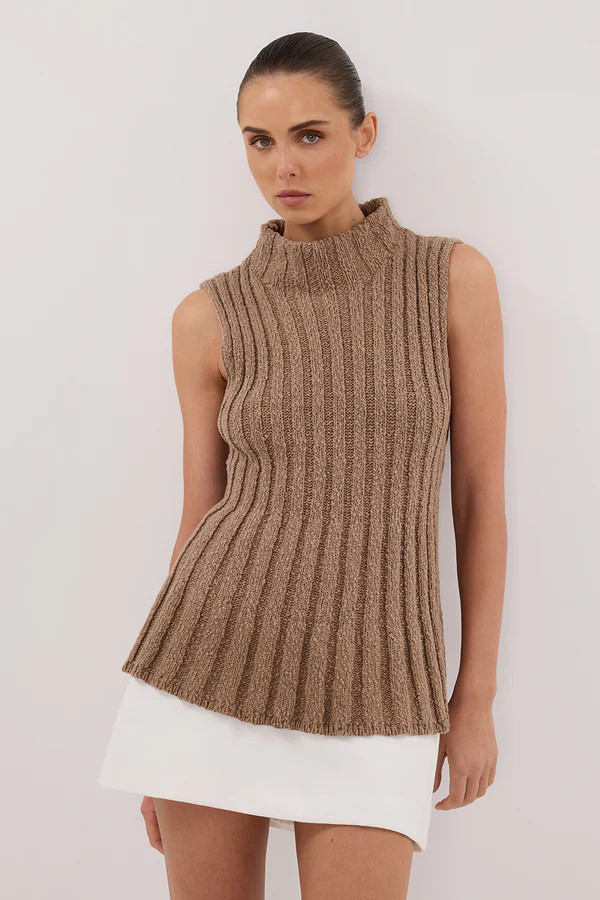 VERO TAN KNIT TOP | DISSH
