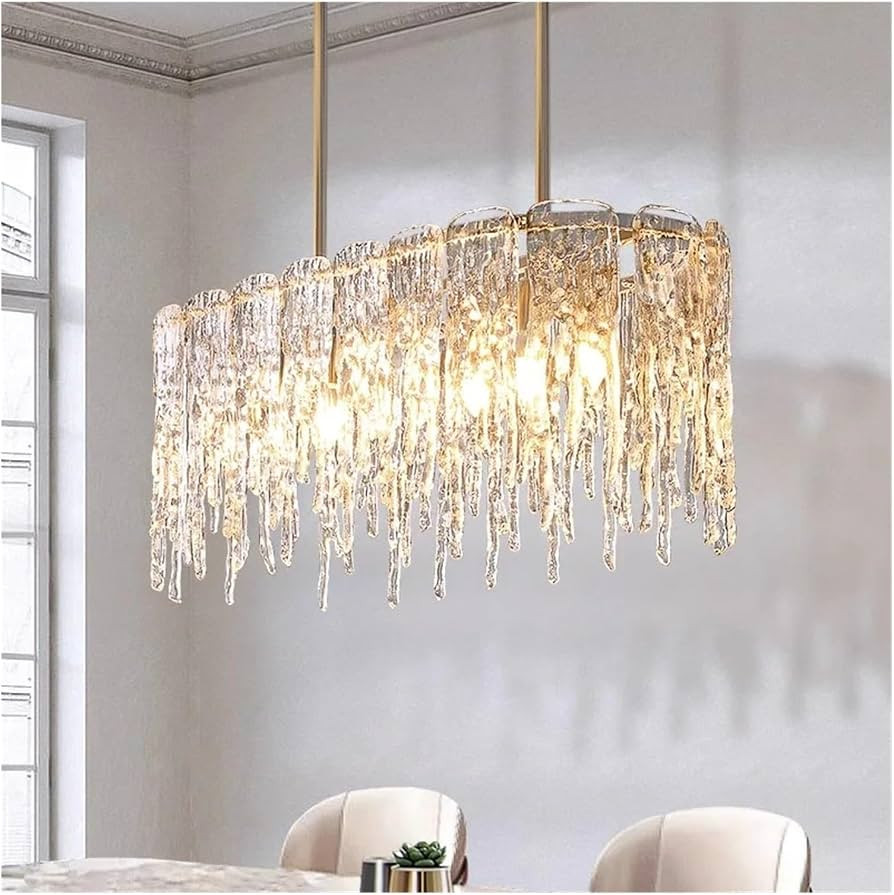 Ice Pillar Light Luxury All Copper Restaurant Pendant Light Bar Desk Lamp Creative Art Rectangula... | Amazon (US)