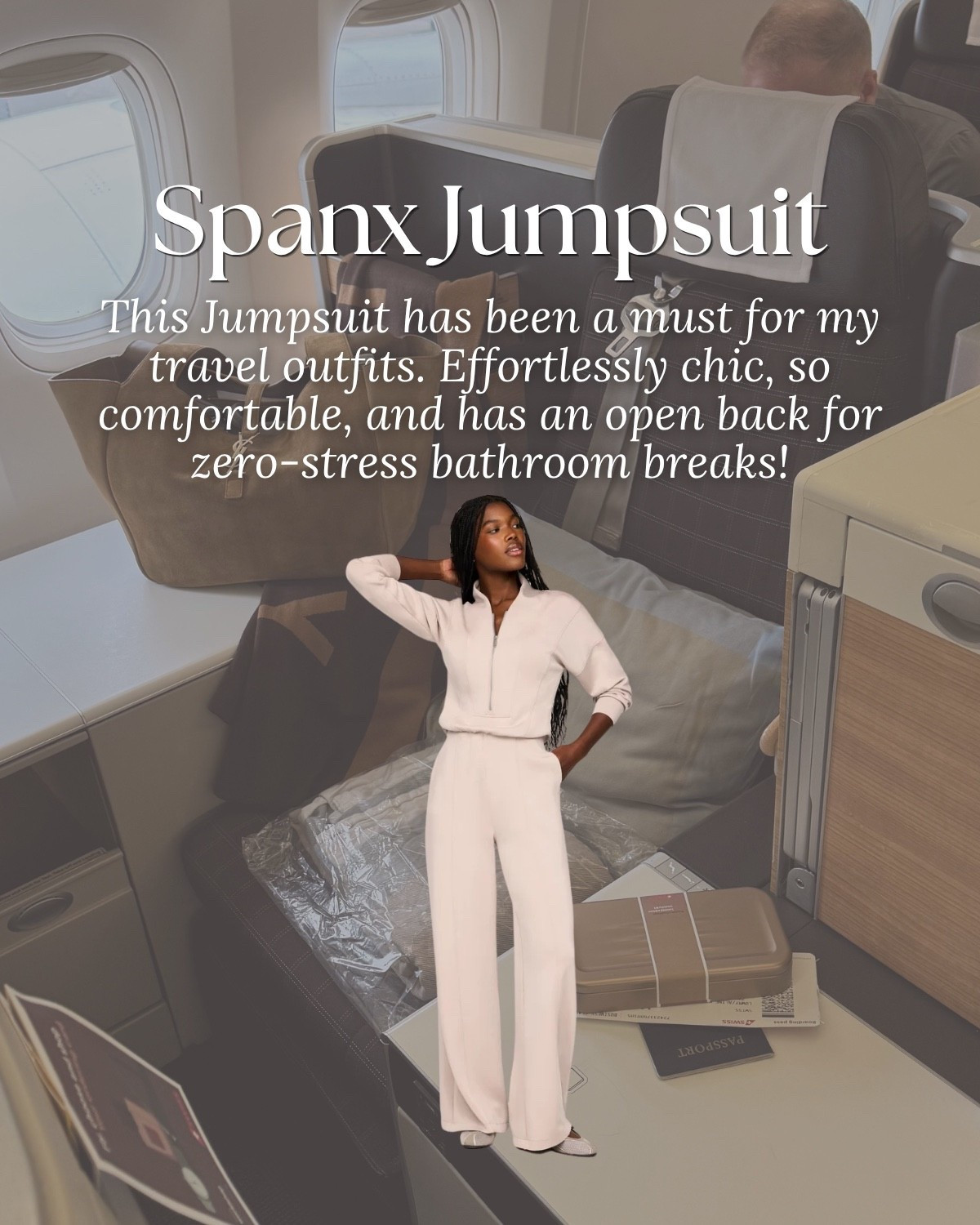 Travel must have: Spanx jumpsuit 
This Jumpsuit has been a must for my travel outfits. Effortlessly chic, so comfortable, and has an open back for zero-stress bathroom breaks!

#LTKootd #LTKU #LTKTravel