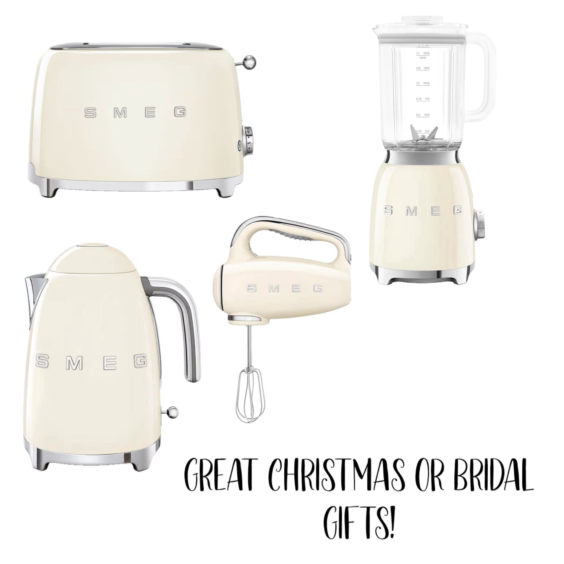 Christmas or Bridal Gift Ideas! 

Christmas Gift for her | Christmas gift for him | Bridal Gift | Kitchen Appliances | Smeg | Home 

#LTKHoliday #LTKWedding #LTKGiftGuide