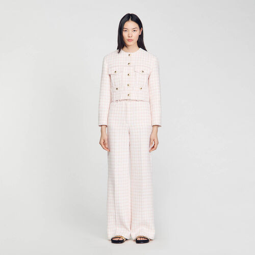 Cropped decorative tweed jacket | Sandro US | Sandro-Paris US