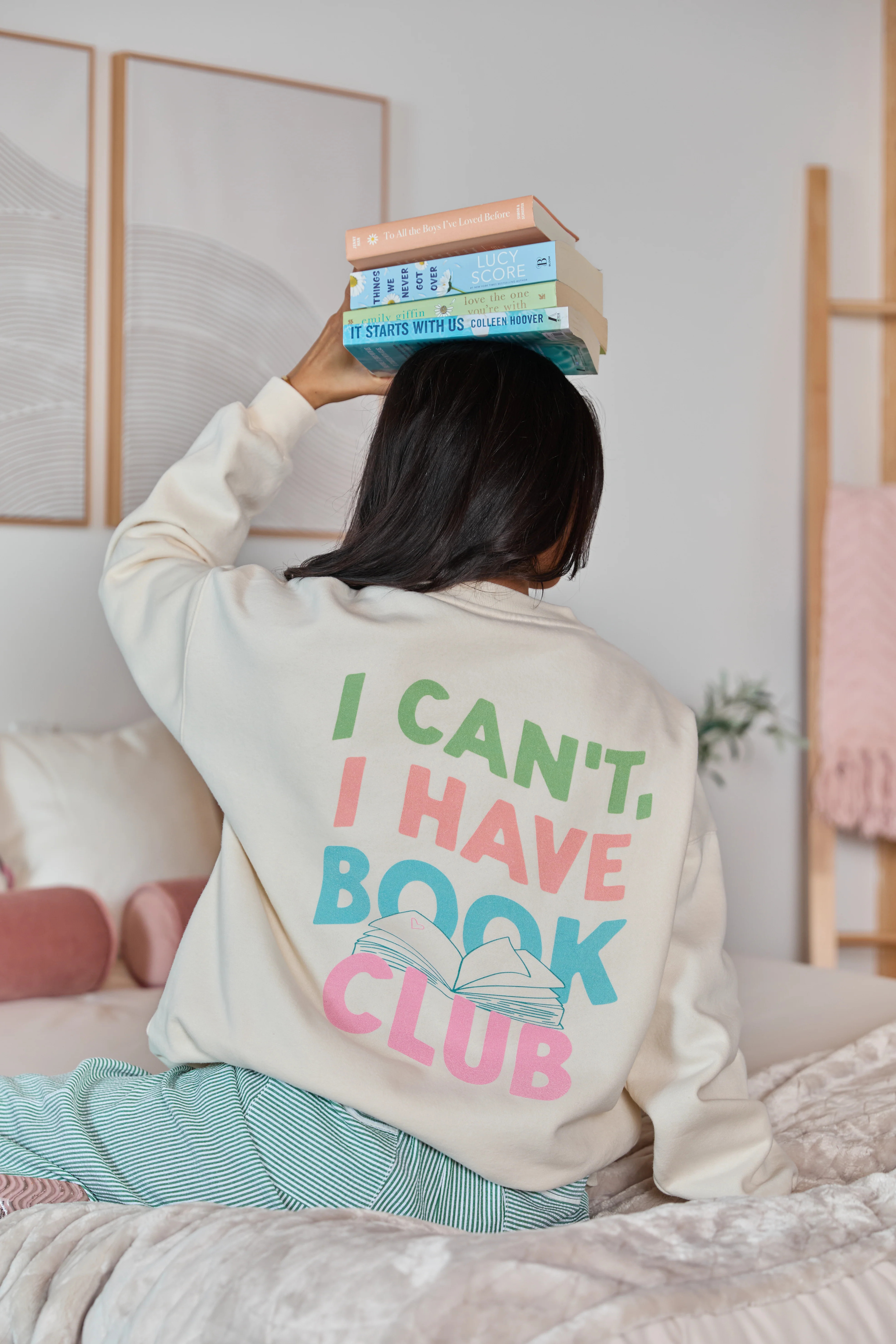 Book Club Cream Graphic Sweatshirt SALE | Pink Lily