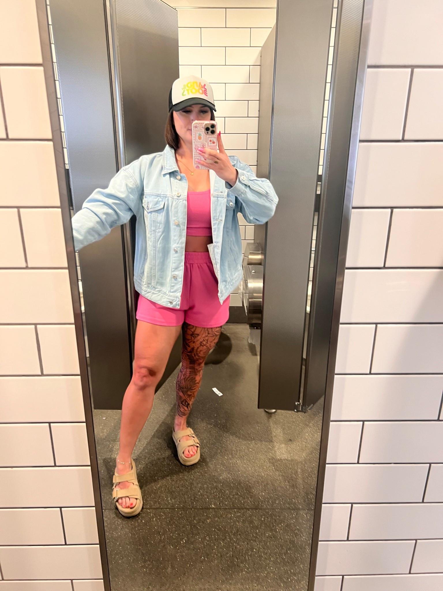 Casual lunch fit at the beach. It got cool so threw on this denim jacket. Wearing a medium in the set and XS in the jacket. Very over sized  

#LTKFestival #LTKSeasonal #LTKootd