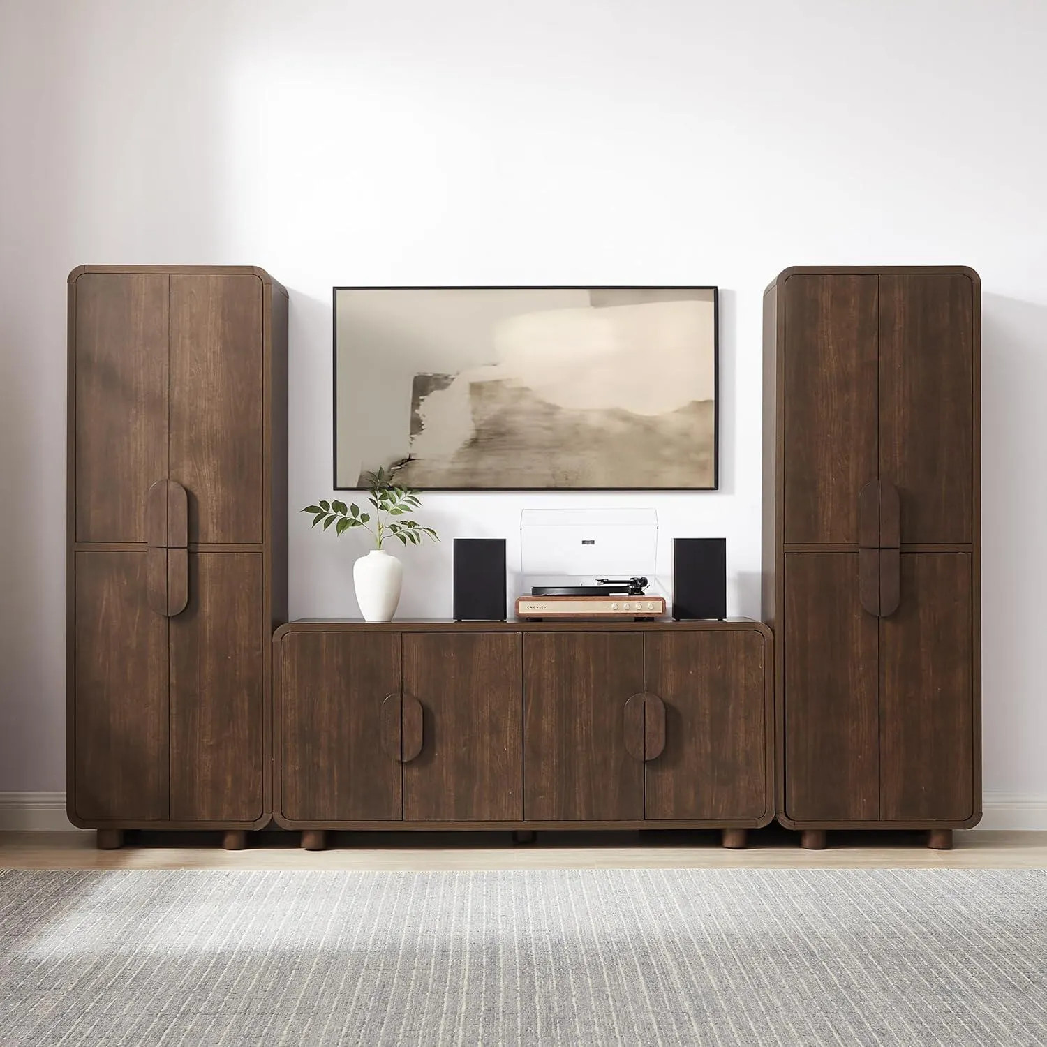 Crosley Millie 3-Piece Modular Entertainment Center with 55" TV Stand | Ashley | Ashley