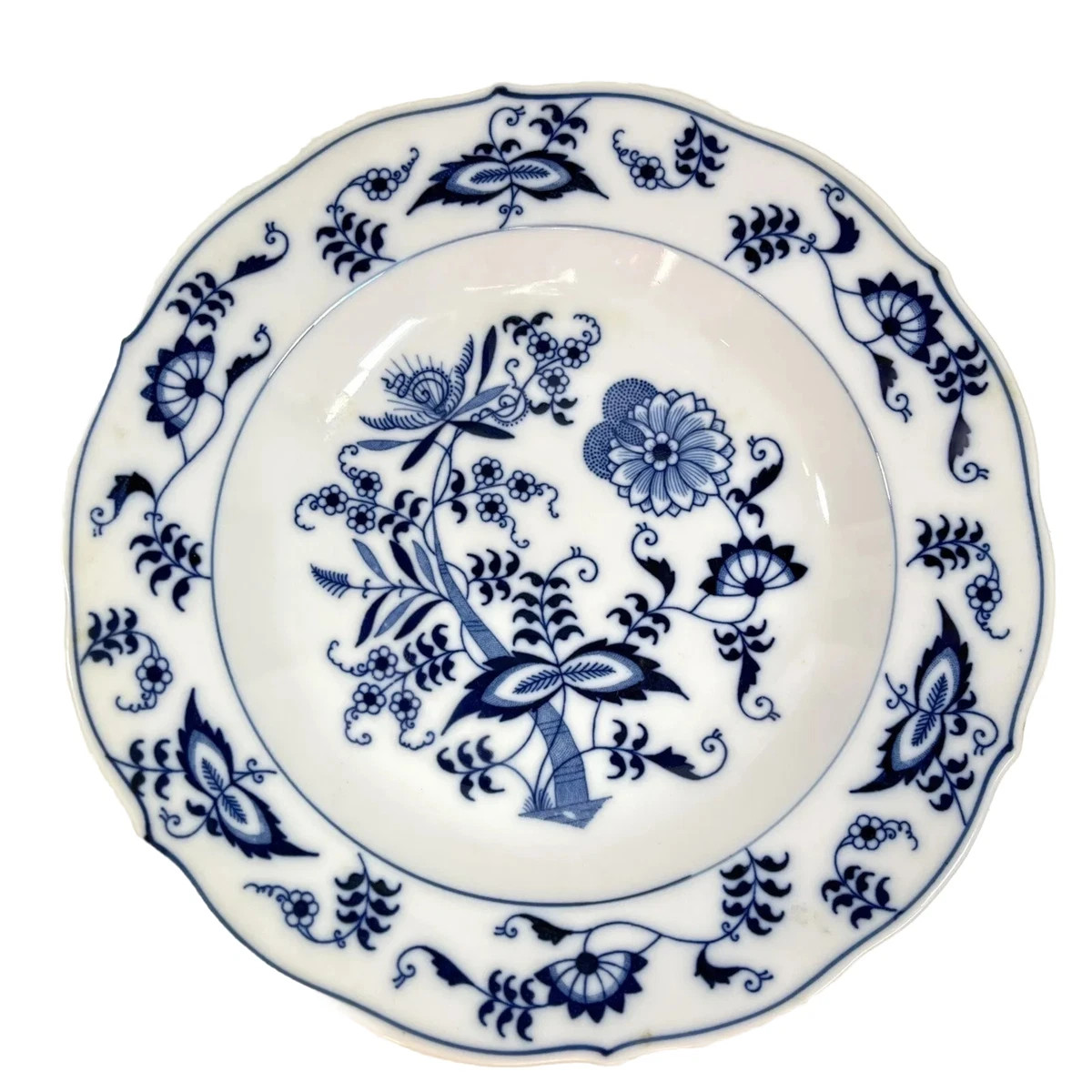 Blue Danube Blue Onion 8 1/4" Rimmed Soup Bowl Ribbon Mark Porcelain Japan Vtg | eBay US