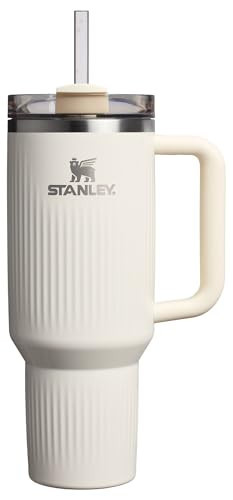 STANLEY Quencher H2.0 Tumbler with Handle and Straw 40 oz | Flowstate 3-Position Lid | Cup Holder Compatible for Travel | Insulated Stainless Steel Cup | BPA-Free | Fluted Cream Gloss | Amazon (US)