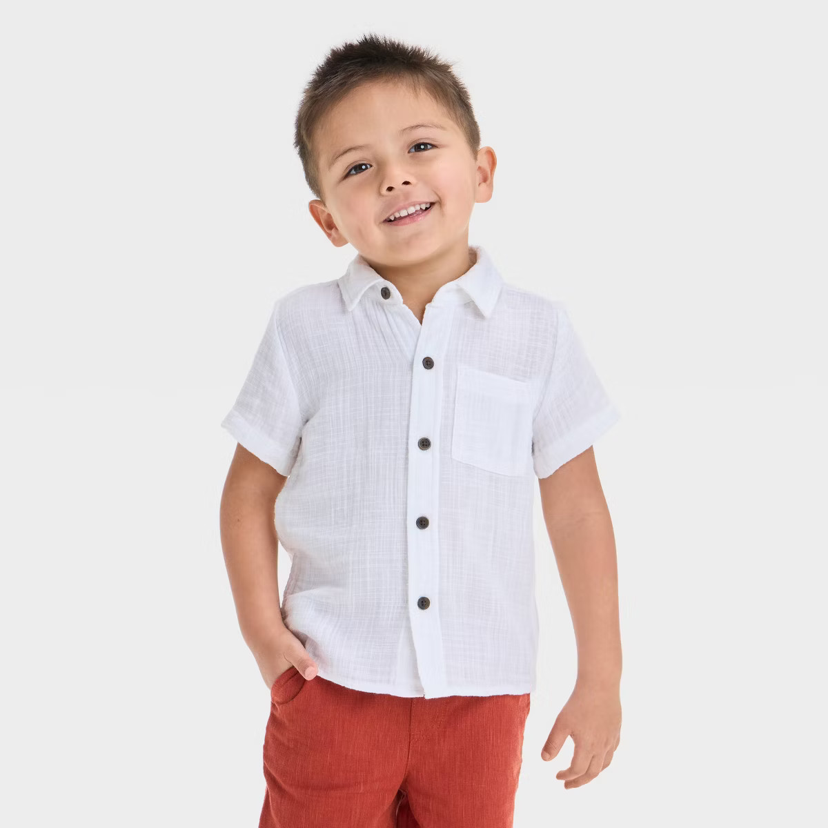 Toddler Boys' Double Weave Woven Shirt - Cat & Jack™ | Target