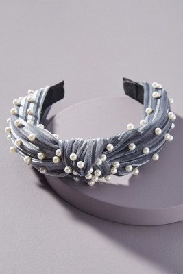 Jacoba Velvet Pearl Headband | Anthropologie (US)