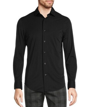 Collezione Canclini Slim-Fit Solid Long-Sleeve Techno Woven Shirt | Dillard's