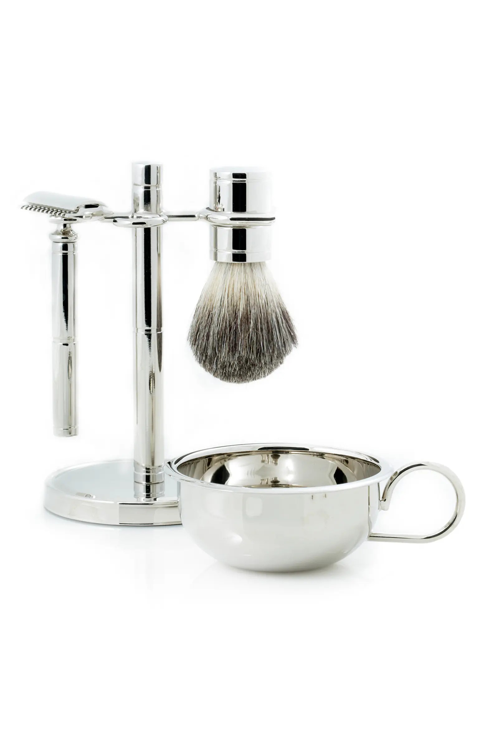 Chrome Fusion Razor & Brush 4-Piece Shave Set | Nordstrom